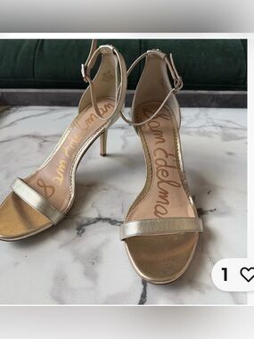 Sam Edelman Metallic Champagne Open-Toe Ankle-Strap Sandals …Sam Edelman Patti
